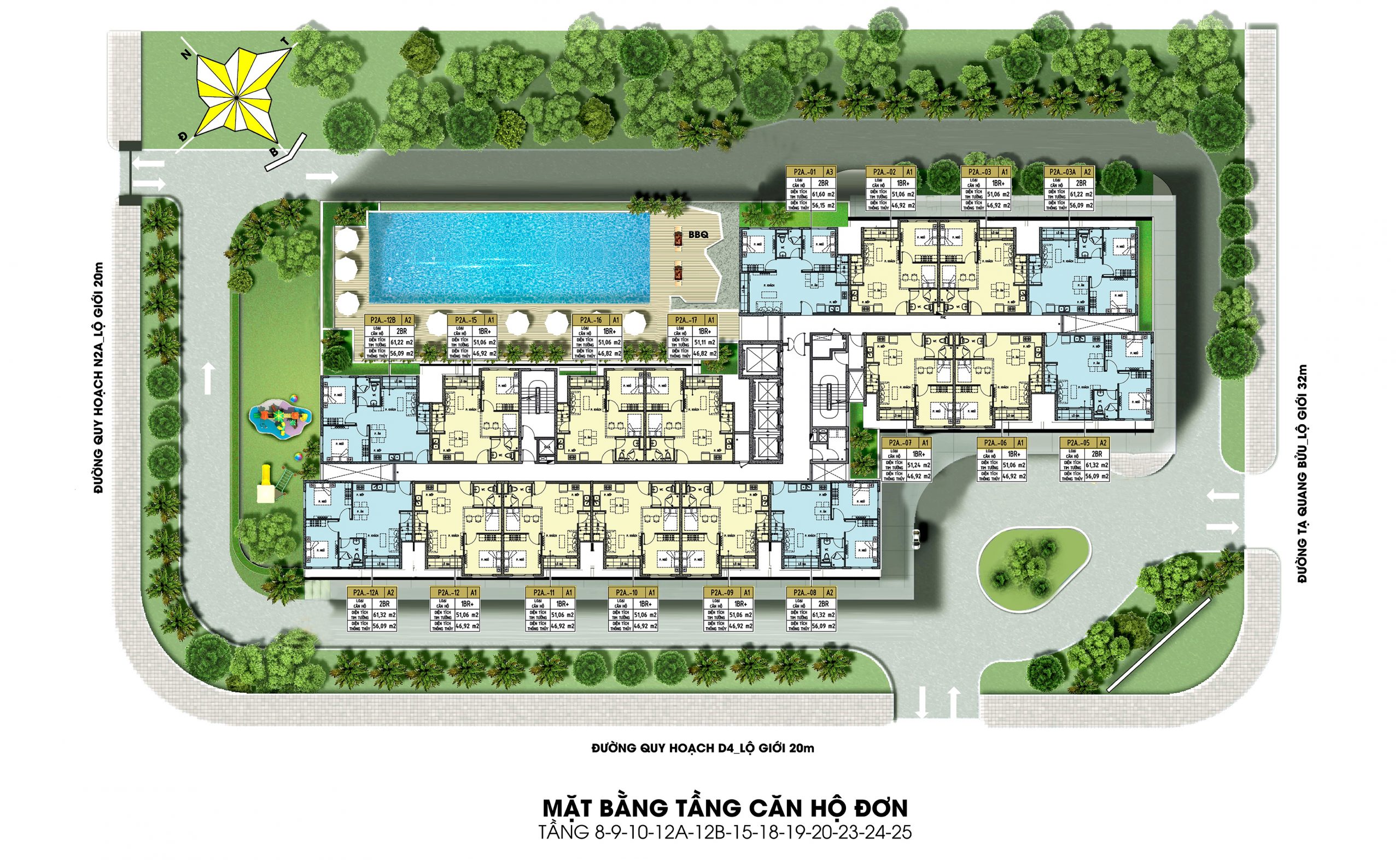 Mặt bằng tầng căn hộ đơn