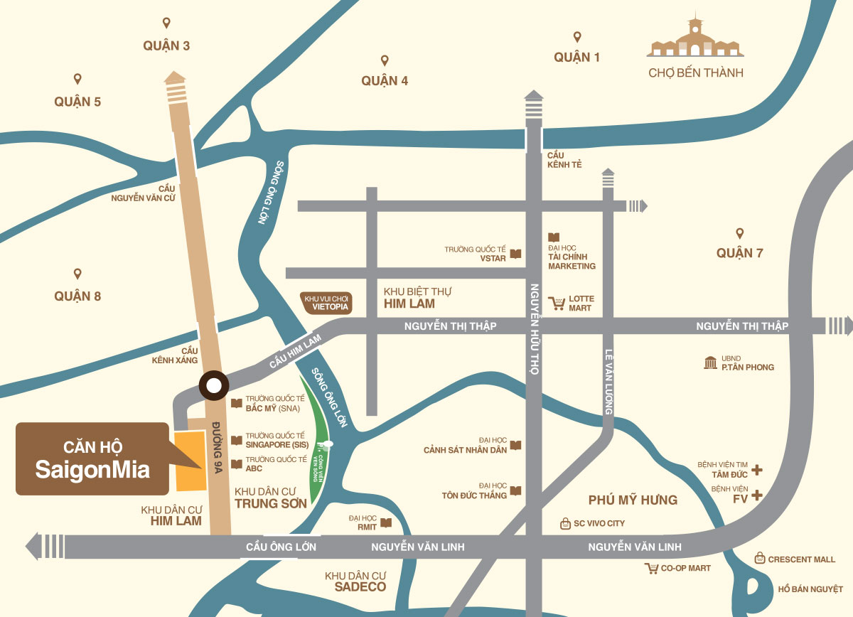Vị trí dự án Sài Gòn Mia Trung Sơn