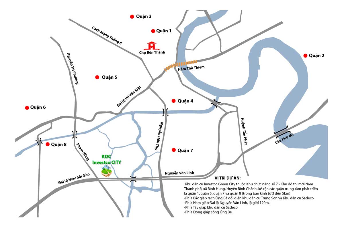 Vị trí dự án Investco Green City Bình Chánh